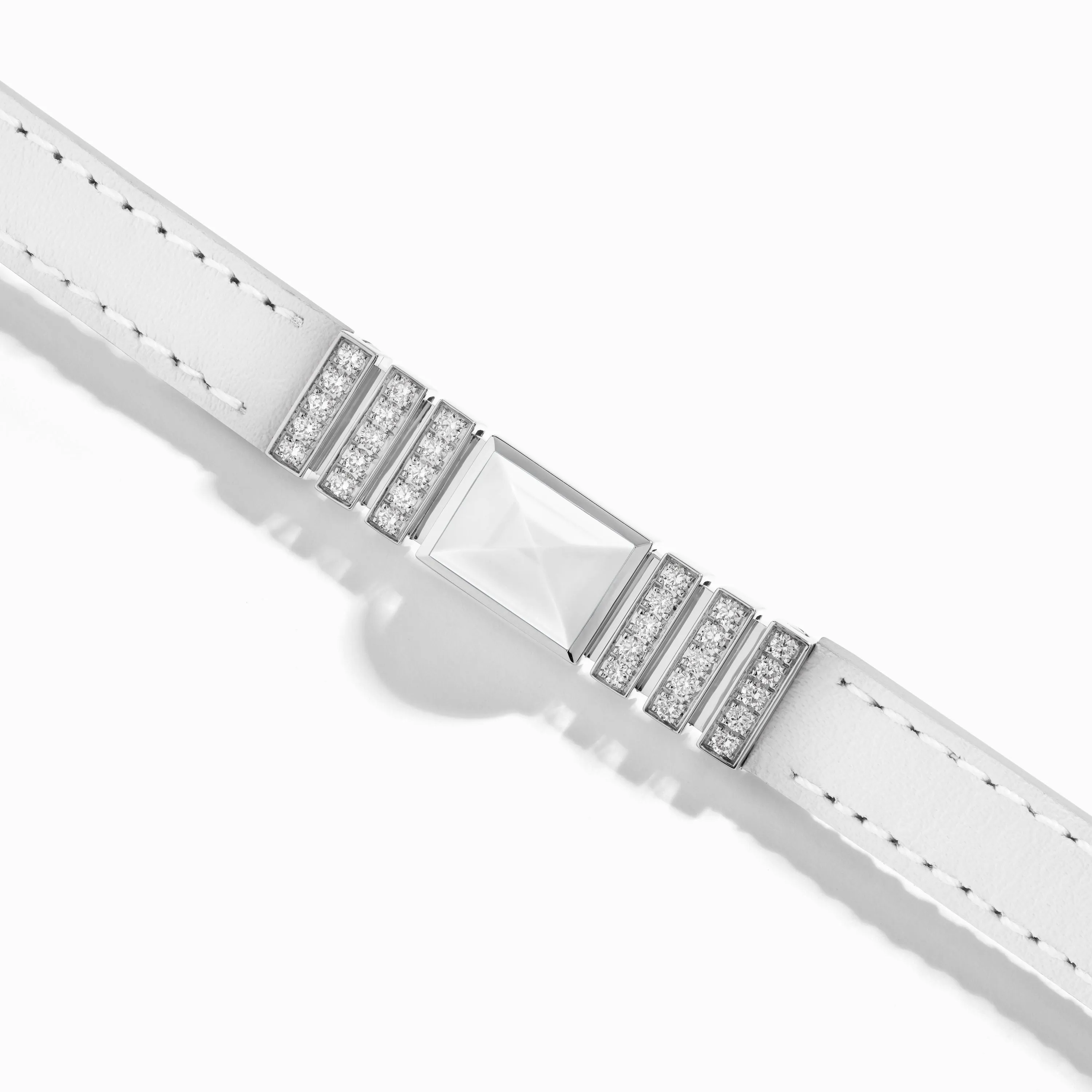 UNII Gold and Pavé Diamond Leather Strap Bracelet