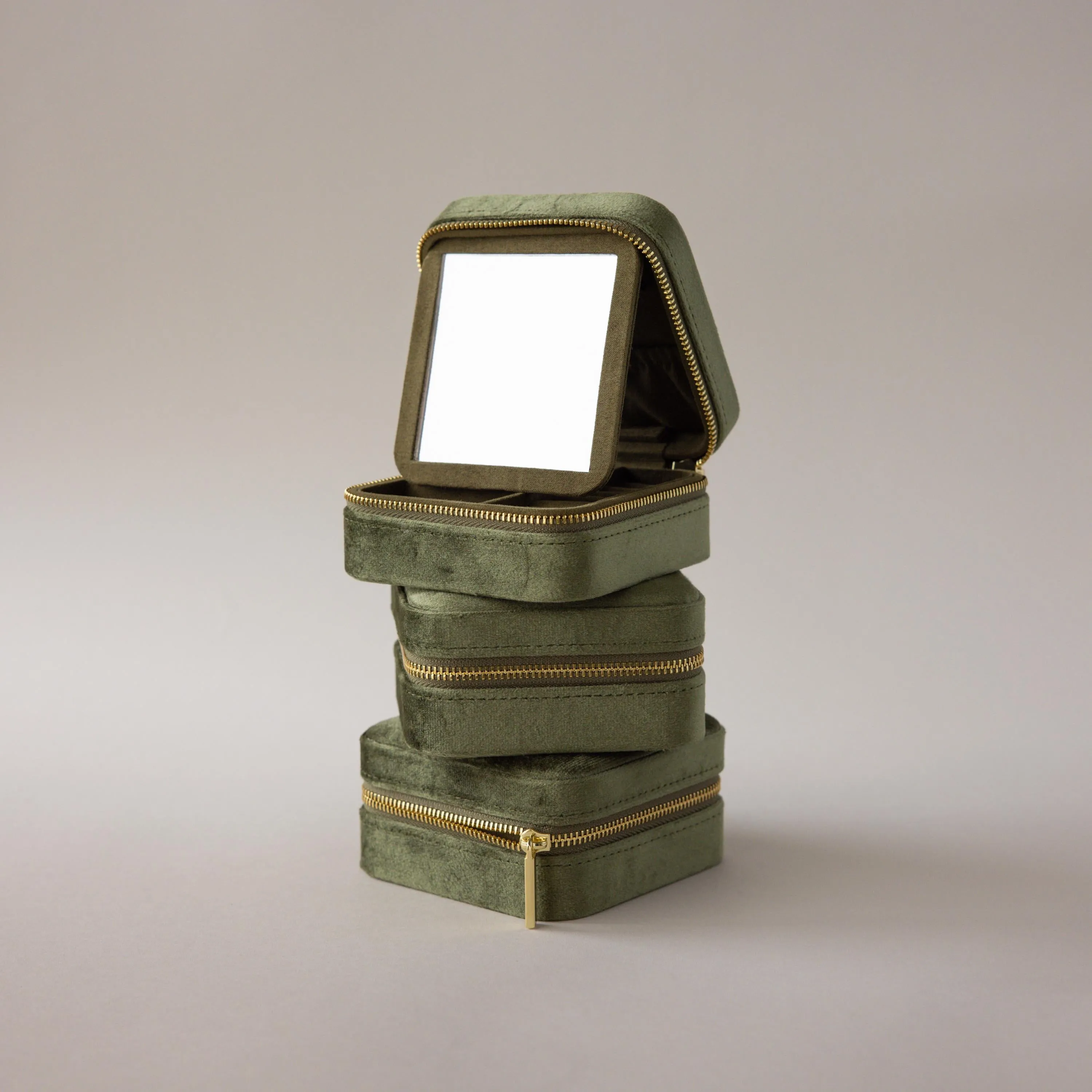 Velvet Mirror Jewelry Box