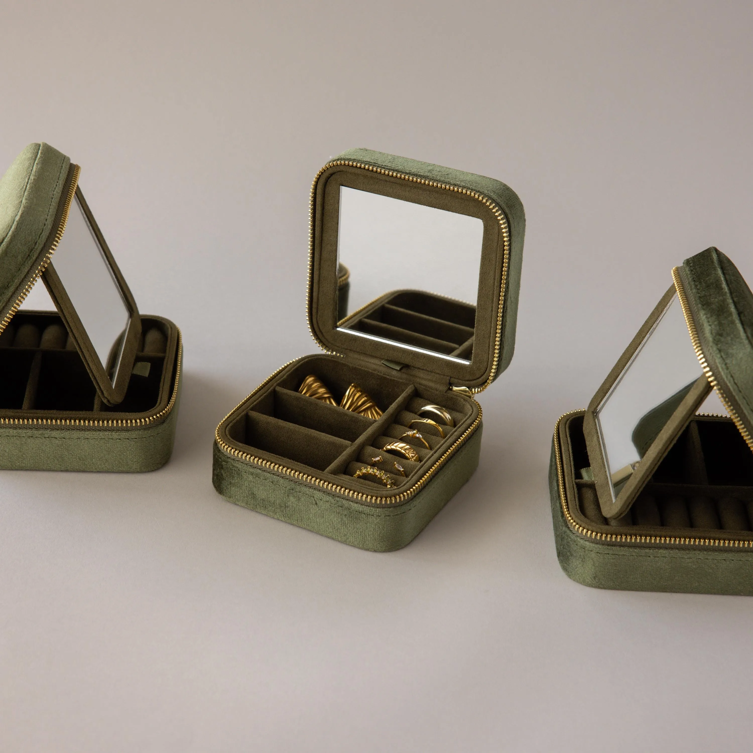 Velvet Mirror Jewelry Box
