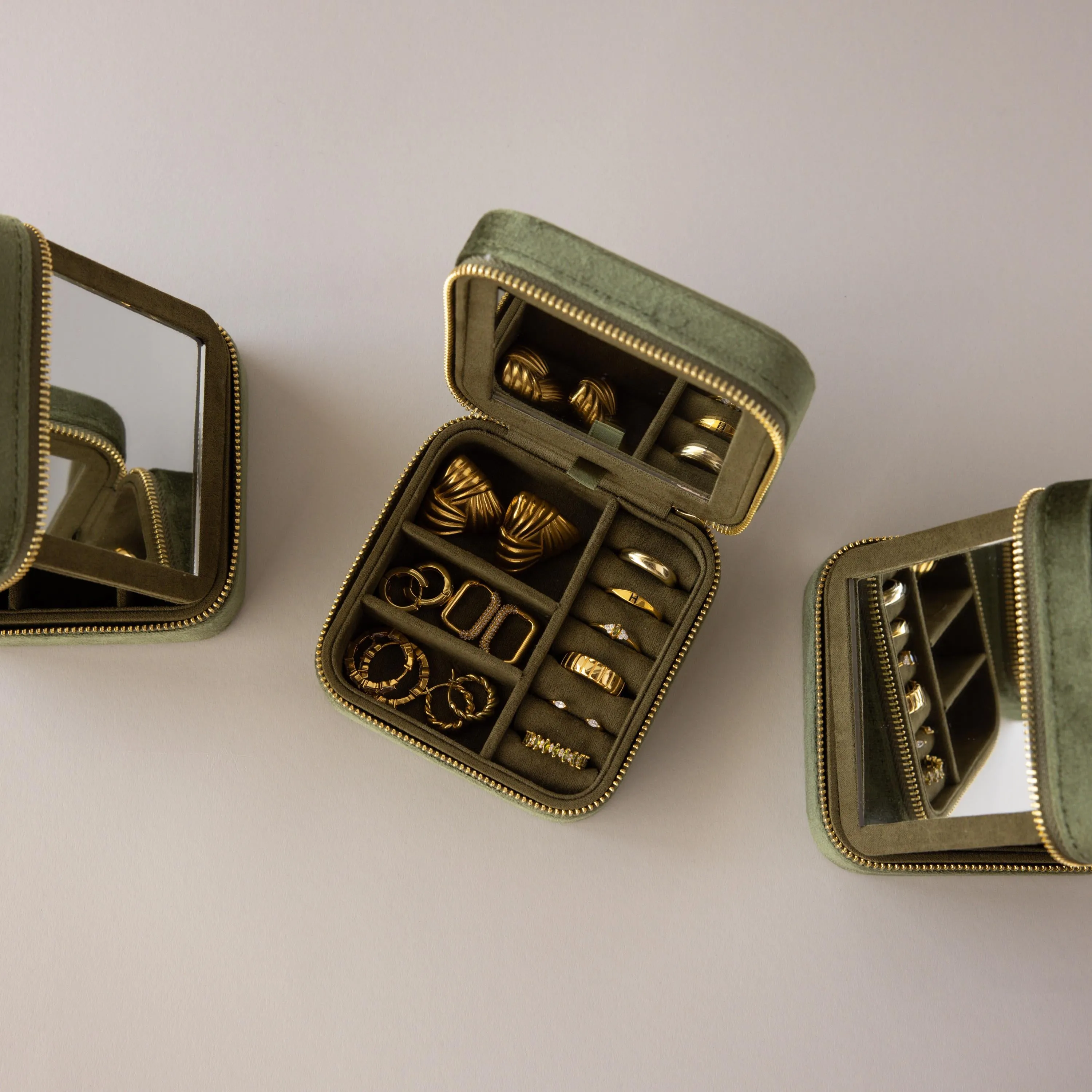 Velvet Mirror Jewelry Box