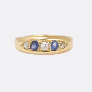 Victorian OMC Diamond & Sapphire Gypsy Band