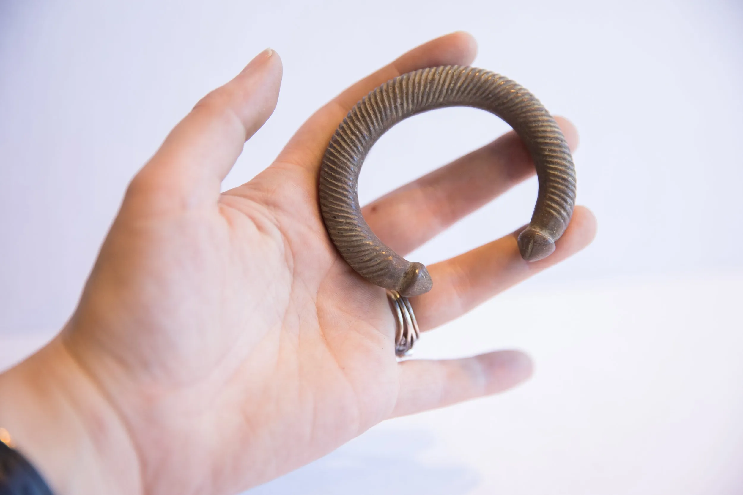 Vintage African Striped Cuff Bracelet
