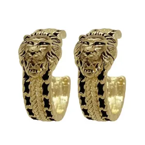 Vintage-Inspired Lion Hoop Earrings for a Chic Look