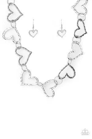 Vintagely Valentine Silver Paparazzi Necklace