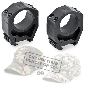Vortex Optics Precision Match 30mm Rings Set High 1.26 in with Free Hat Bundle