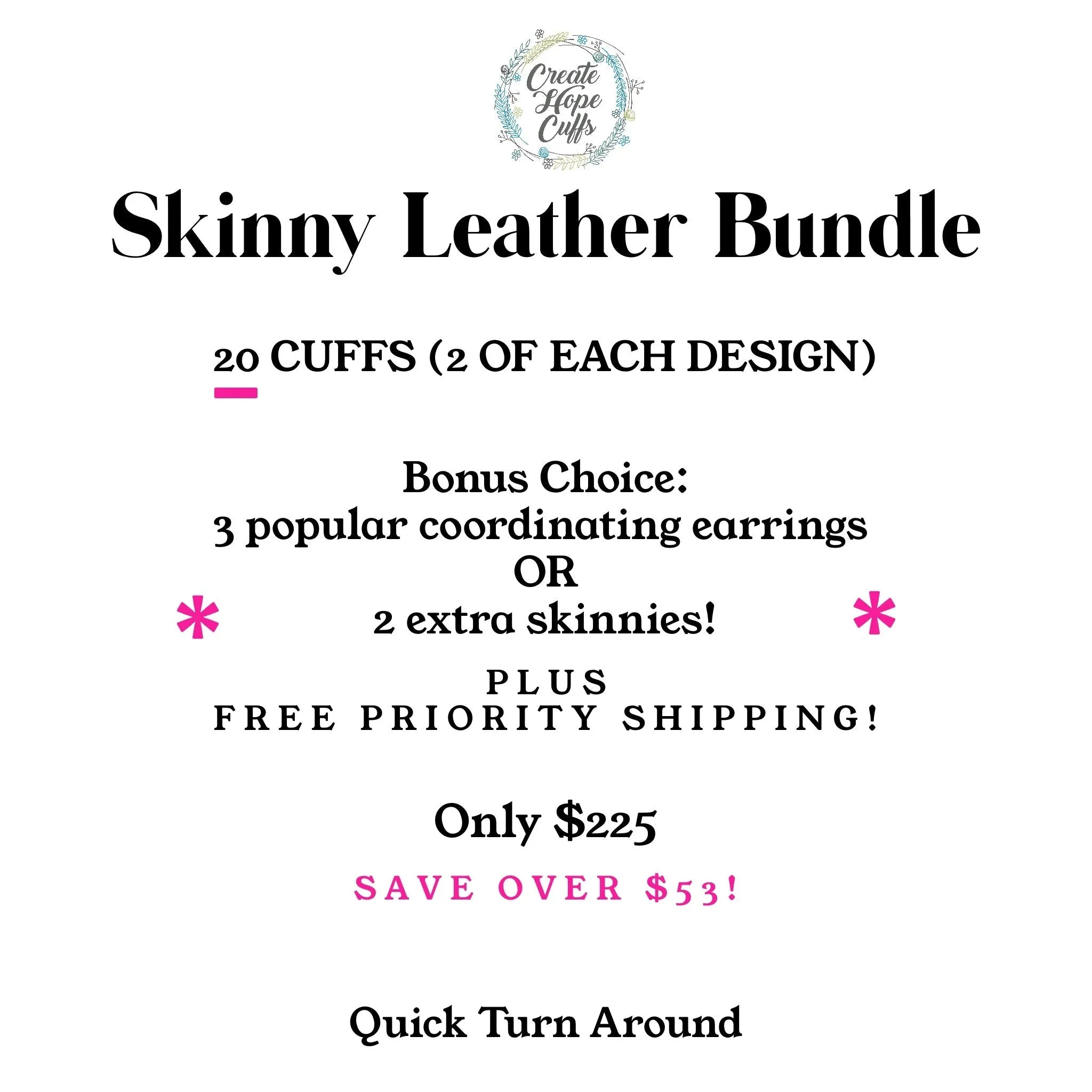 (Wholesale) 3 BUNDLE OPTIONS | SPRING Blossoms | Skinny Leather Bracelets | Save more than $64!