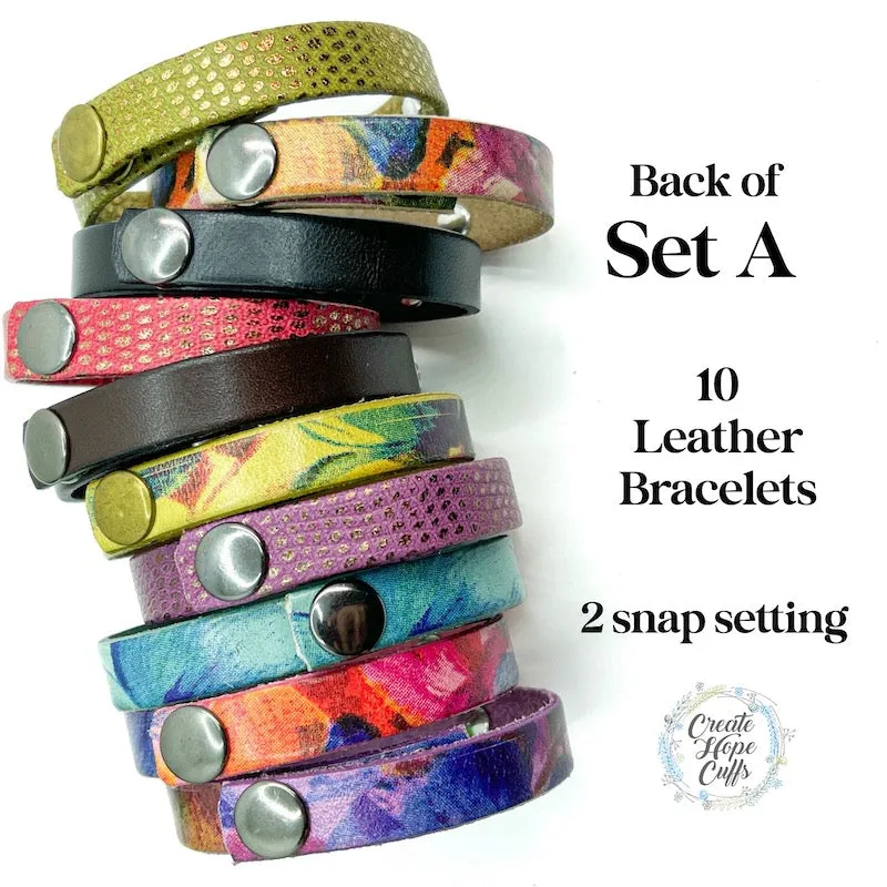 (Wholesale) 3 BUNDLE OPTIONS | SPRING Blossoms | Skinny Leather Bracelets | Save more than $64!