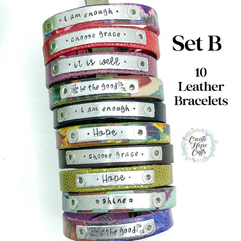 (Wholesale) 3 BUNDLE OPTIONS | SPRING Blossoms | Skinny Leather Bracelets | Save more than $64!