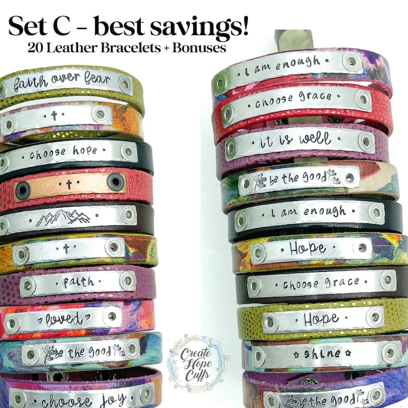 (Wholesale) 3 BUNDLE OPTIONS | SPRING Blossoms | Skinny Leather Bracelets | Save more than $64!