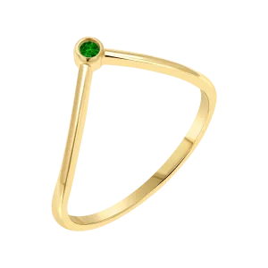 Wishbone Birthstone Ring