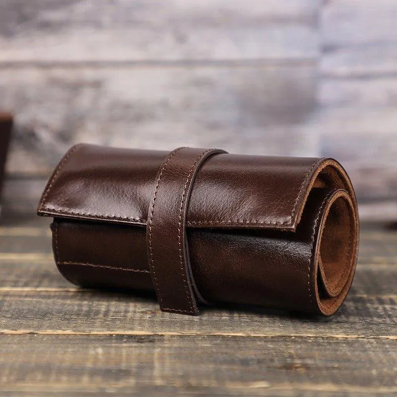 Woosir Leather Watch Travel Roll Case for 6 Watches