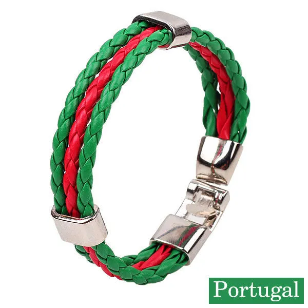 World Cup Theme Bacelets-Bangles Fashion Jewelry Sporty PU Leather Bracelet For Men and Women