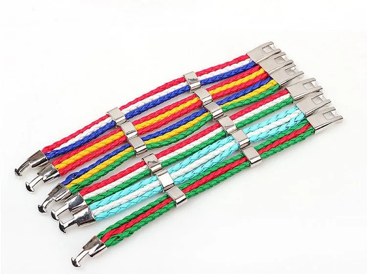 World Cup Theme Bacelets-Bangles Fashion Jewelry Sporty PU Leather Bracelet For Men and Women