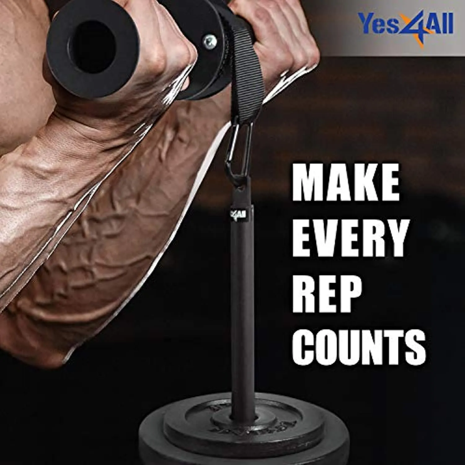 Yes4All Weight Plate Loading Pin 1 inch and 2 inch, Fitness LAT Cable Pulley System Gym, Heavy Duty Gym Equipment For Home with Tricep Rope Cable Attachment