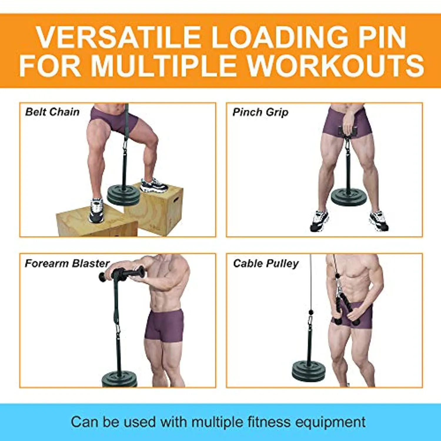 Yes4All Weight Plate Loading Pin 1 inch and 2 inch, Fitness LAT Cable Pulley System Gym, Heavy Duty Gym Equipment For Home with Tricep Rope Cable Attachment