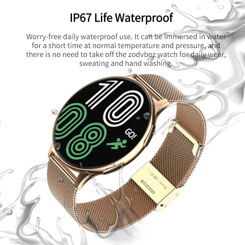 Zodvboz 2022 New Smart Watch Round Smartwatch Bluetooth Calls Watches Men Women Fitness Bracelet Custom Watch Face  Gift Box