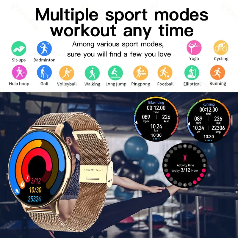 Zodvboz 2022 New Smart Watch Round Smartwatch Bluetooth Calls Watches Men Women Fitness Bracelet Custom Watch Face  Gift Box