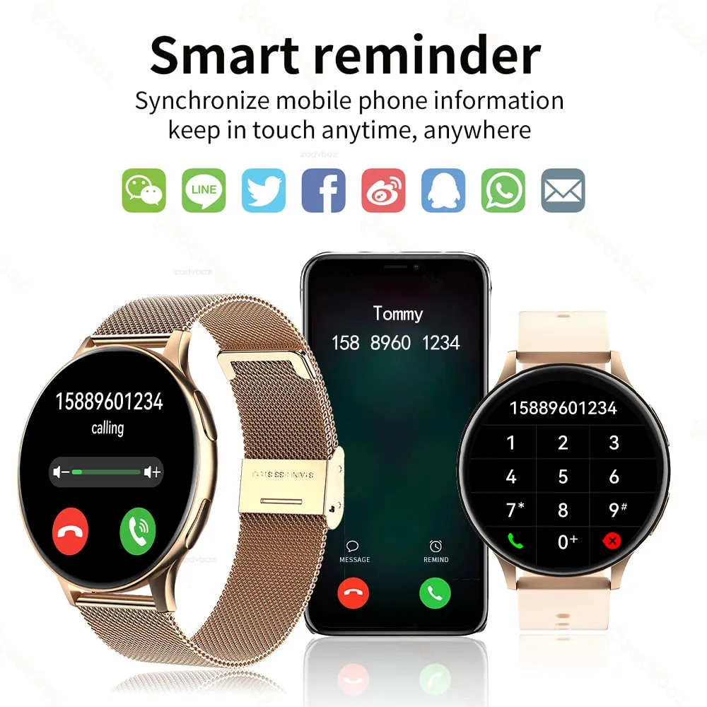 Zodvboz 2022 New Smart Watch Round Smartwatch Bluetooth Calls Watches Men Women Fitness Bracelet Custom Watch Face  Gift Box